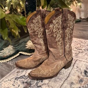 Corral Orange Leather Boots